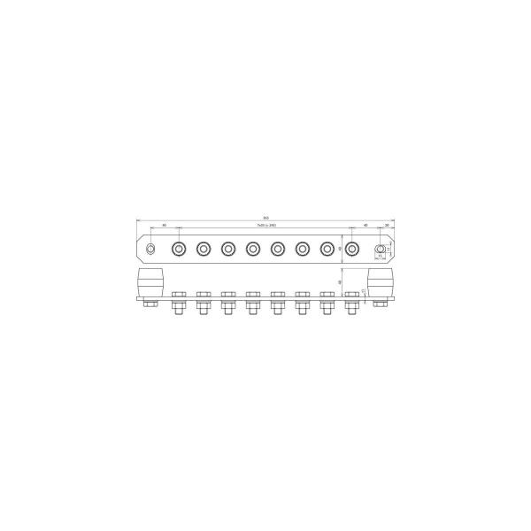 Dehn Potentialausgleichsschienen Industrie 8 Anschlüsse PAS I 8AP M10 CU (472227)