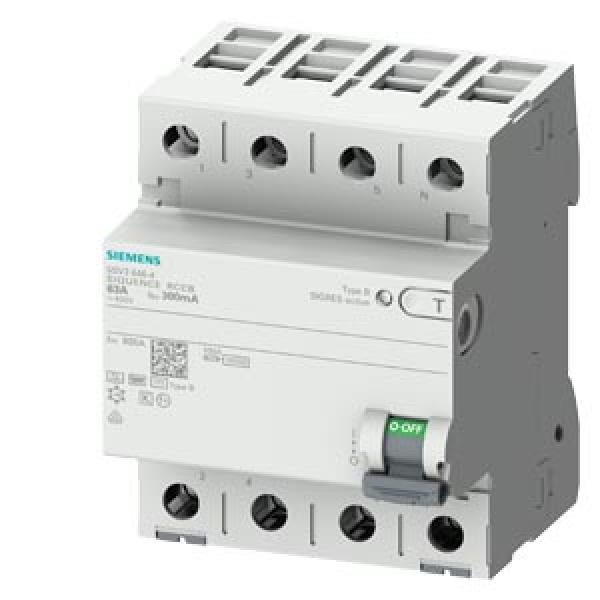 Siemens 5SV3644-4 FI-Schutzschalter, 4-polig, Typ B, kurzzeitverzögert, In: 40 A, 300 mA