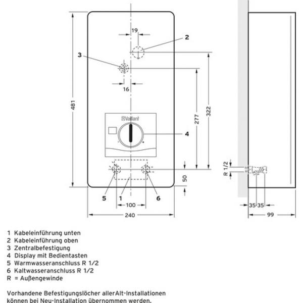 Vaillant VED E 21/8 VAILLANT electronicVED E 21/8 Elektro-Durchlauferhitzer