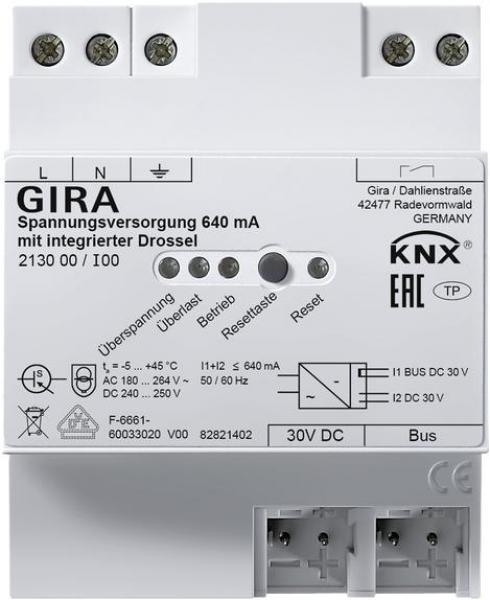 ARDEBO.de Gira 213000 KNX Spannungsversorgung 640 mA mit integrierter Drossel, KNX System