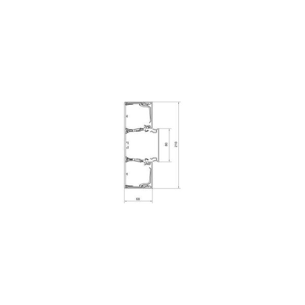 Hager Brüstungskanal-Unterteil Profil Einbau, PVC, 68x210mm, OT80mm, verkehrsweiß, 2m (BRN6521019016)