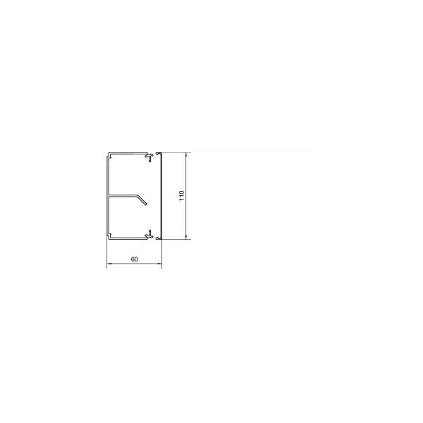 Hager Leitungsführungskanal PVC, mit Trennwand, LF, 60x110mm, 2m, verkehrsweiß (LF6011109016)