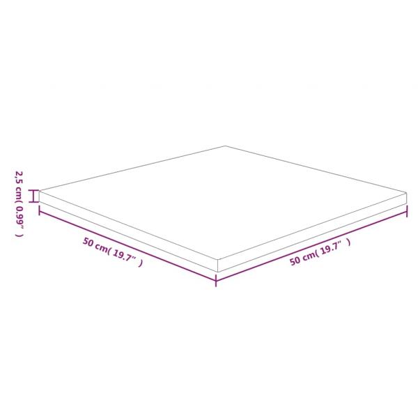 Tischplatte Quadratisch Hellbraun 50x50x2,5cm Behandelte Eiche