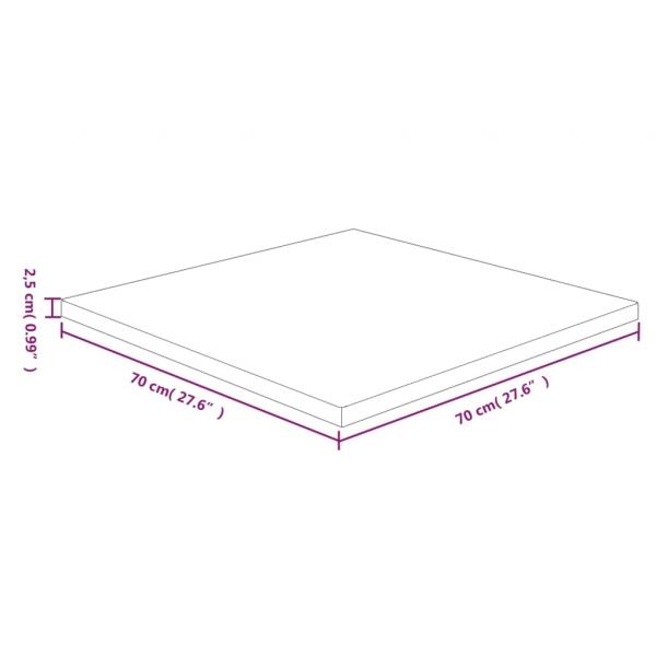 Tischplatte Quadratisch Hellbraun 70x70x2,5cm Behandelte Eiche