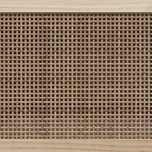 TV-Schrank Schwarz 80x30x40 cm Massivholz Kiefer Natur-Rattan