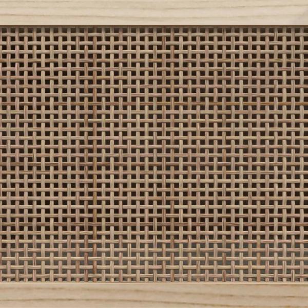 TV-Schrank Braun 80x30x40 cm Massivholz Kiefer und Natur-Rattan