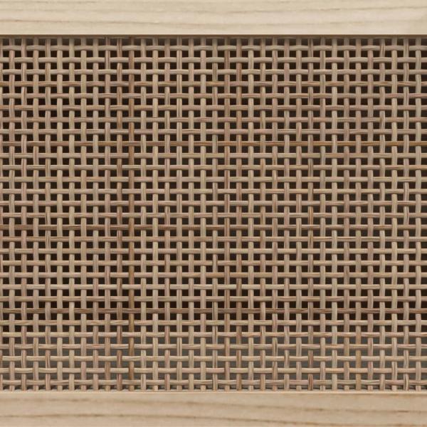 TV-Schrank Schwarz 105x30x40 cm Massivholz Kiefer Natur-Rattan