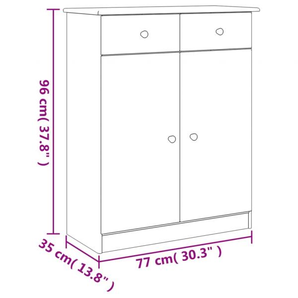 Schuhschrank ALTA 77x35x96 cm Massivholz Kiefer