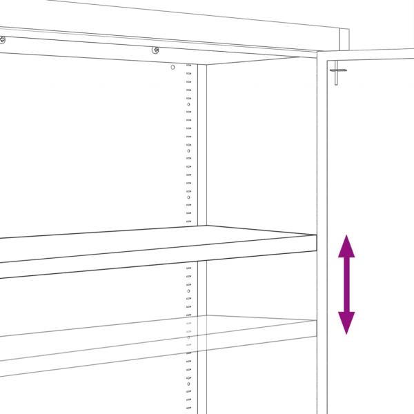 Aktenschrank Hellgrau 90x40x240 cm Stahl