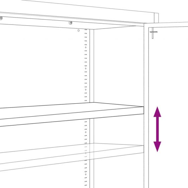 Aktenschrank Schwarz 90x40x130 cm Stahl