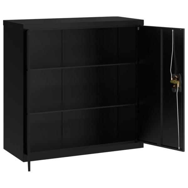 Aktenschrank Schwarz 90x40x130 cm Stahl