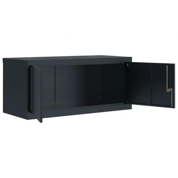 Aktenschrank Anthrazit 90x40x145 cm Stahl