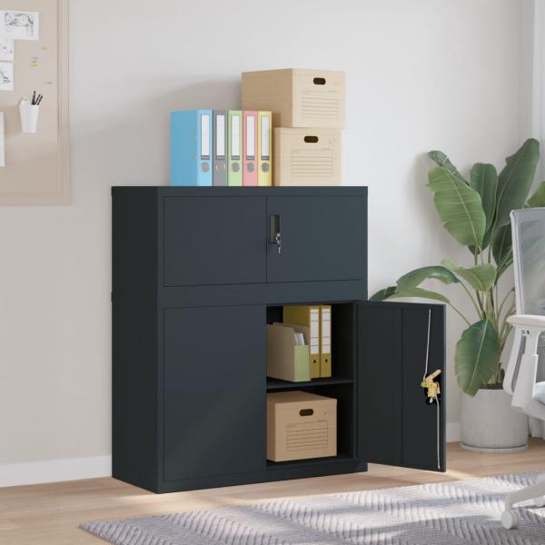 ARDEBO.de - Aktenschrank Anthrazit 90x40x110 cm Stahl