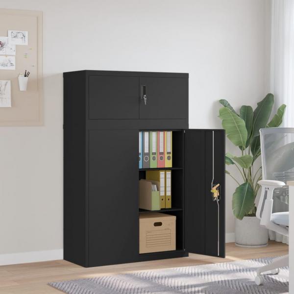 ARDEBO.de - Aktenschrank Schwarz 90x40x145 cm Stahl