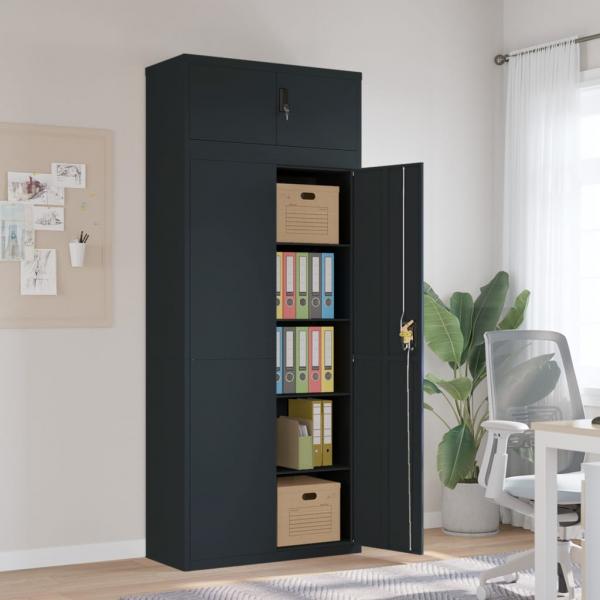 ARDEBO.de - Aktenschrank Anthrazit 90x40x220 cm Stahl