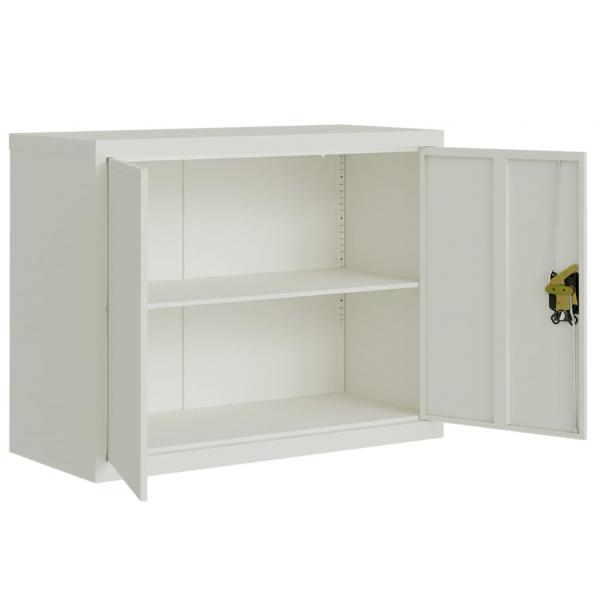 Aktenschrank Hellgrau 90x40x110 cm Stahl