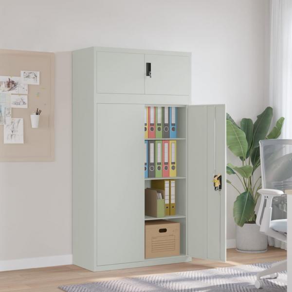 ARDEBO.de - Aktenschrank Hellgrau 90x40x180 cm Stahl