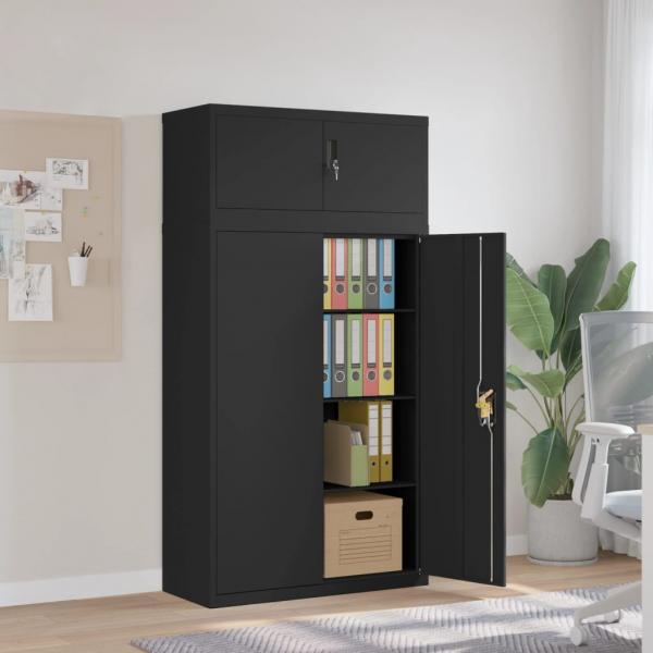 ARDEBO.de - Aktenschrank Schwarz 90x40x180 cm Stahl