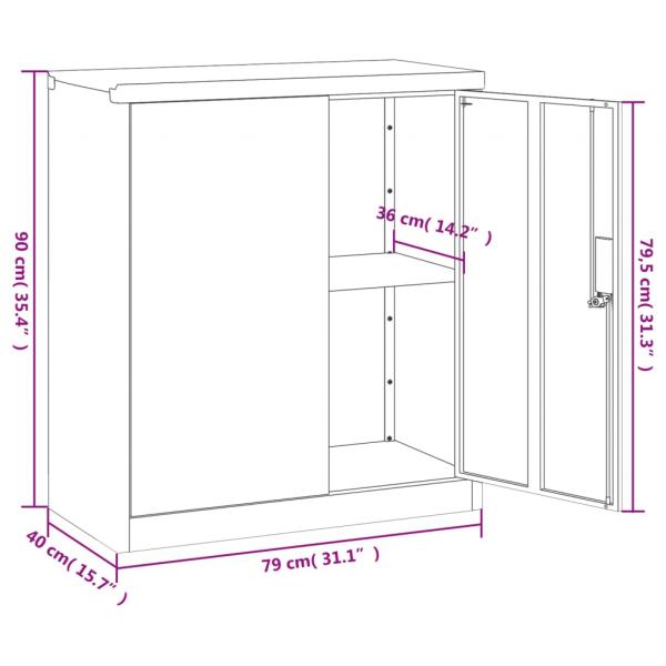 Aktenschrank Anthrazit 79x40x90 cm Stahl