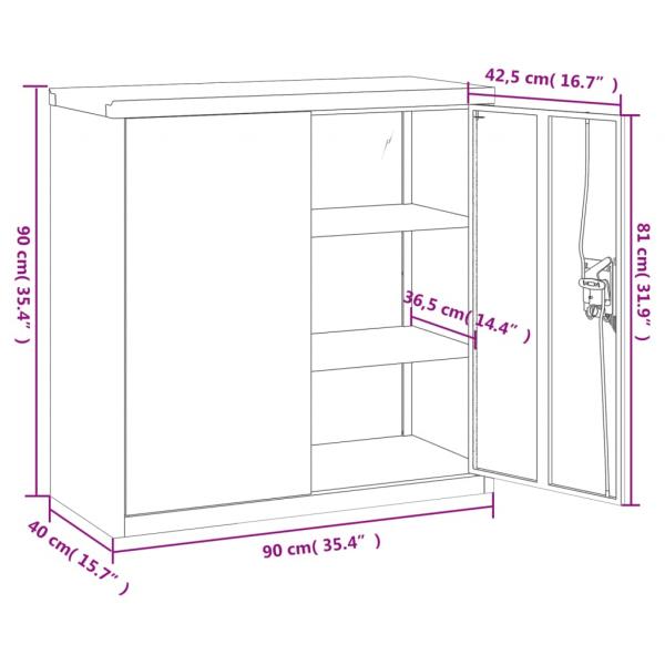 Aktenschrank Weiß 90x40x90 cm Stahl