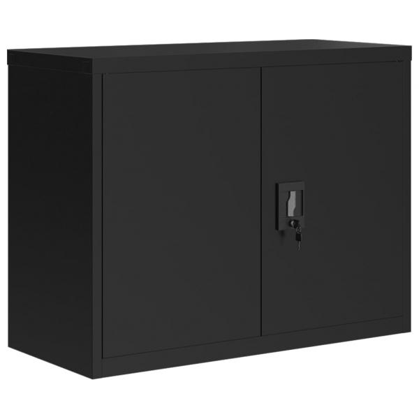 Aktenschrank Schwarz 90x40x70 cm Stahl