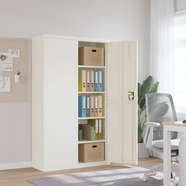 ARDEBO.de - Aktenschrank Weiß 105x40x180 cm Stahl