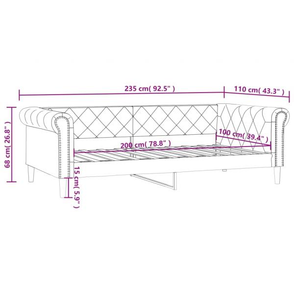 Tagesbett Cappuccino-Braun 100x200 cm Kunstleder