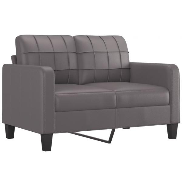 2-Sitzer-Sofa Grau 120 cm Kunstleder