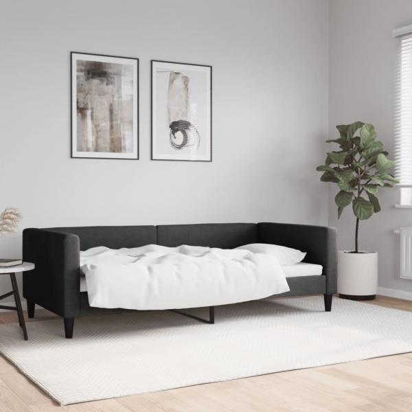 ARDEBO.de - Tagesbett Schwarz 90x190 cm Stoff