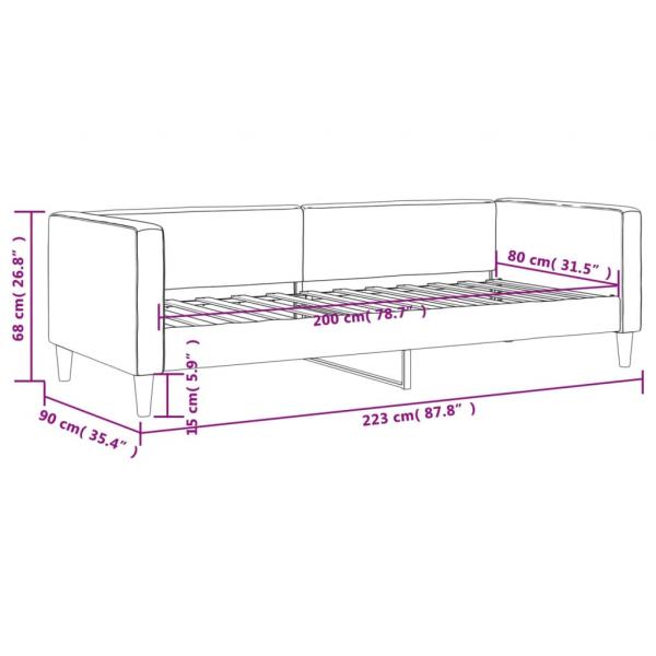 Tagesbett Creme 80x200 cm Stoff