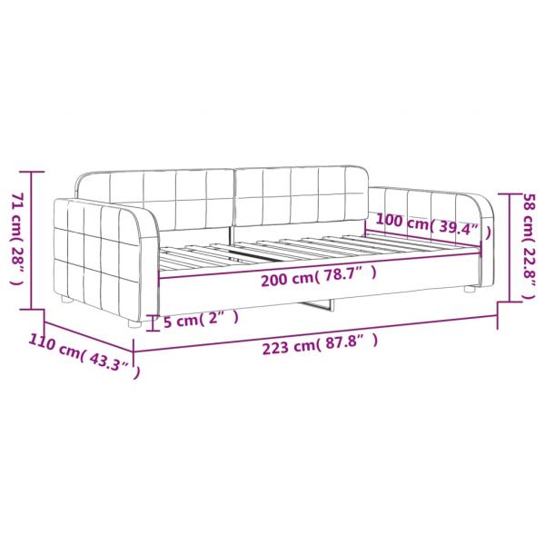 Tagesbett Dunkelgrün 100x200 cm Samt