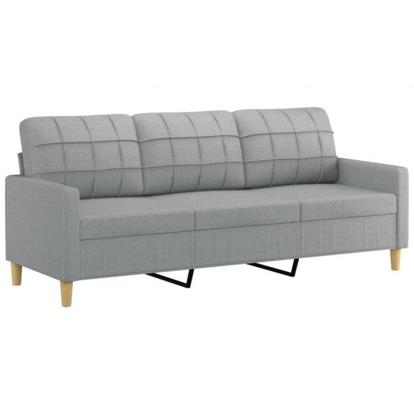 3-Sitzer-Sofa Hellgrau 180 cm Stoff