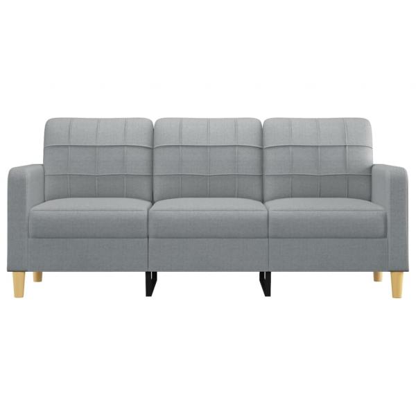 3-Sitzer-Sofa Hellgrau 180 cm Stoff