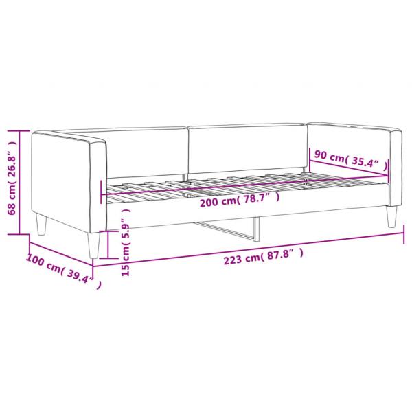 Tagesbett Hellgrau 90x200 cm Stoff