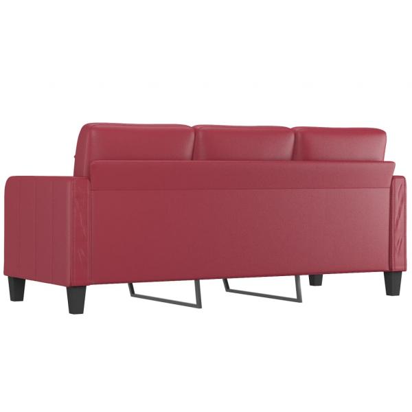 3-Sitzer-Sofa Weinrot 180 cm Kunstleder