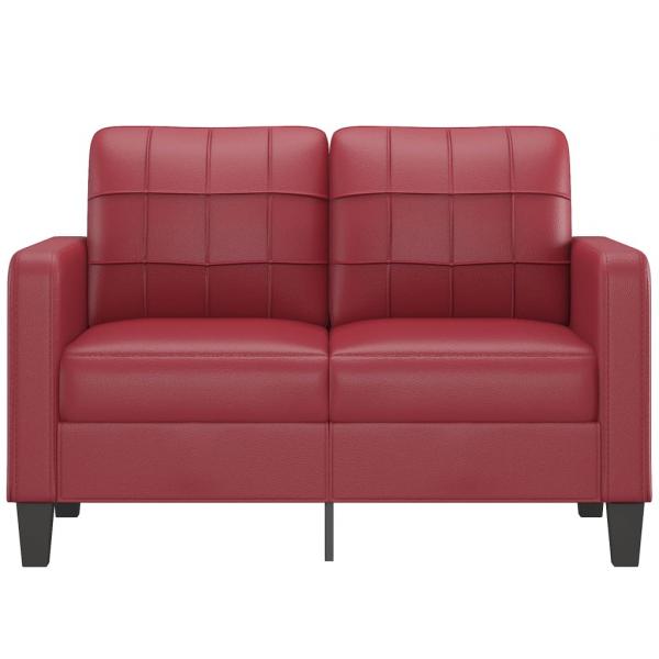 2-Sitzer-Sofa Weinrot 120 cm Kunstleder