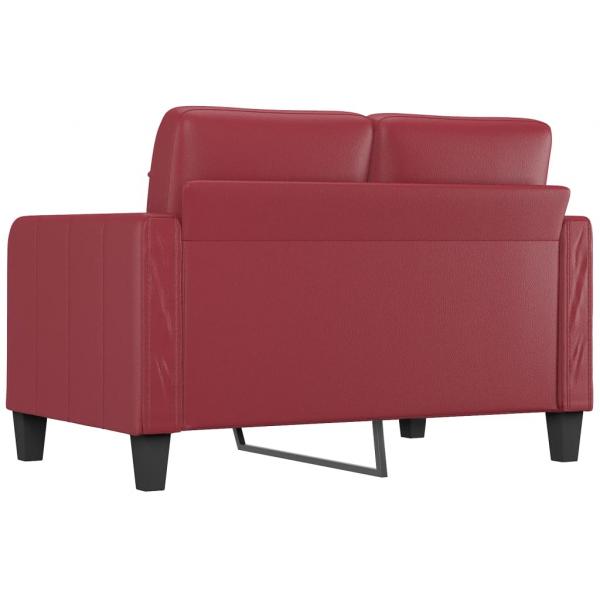 2-Sitzer-Sofa Weinrot 120 cm Kunstleder