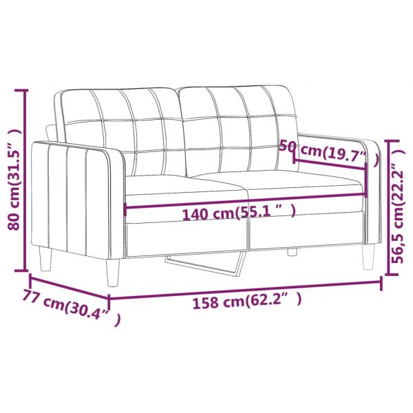 2-Sitzer-Sofa Creme 140 cm Kunstleder