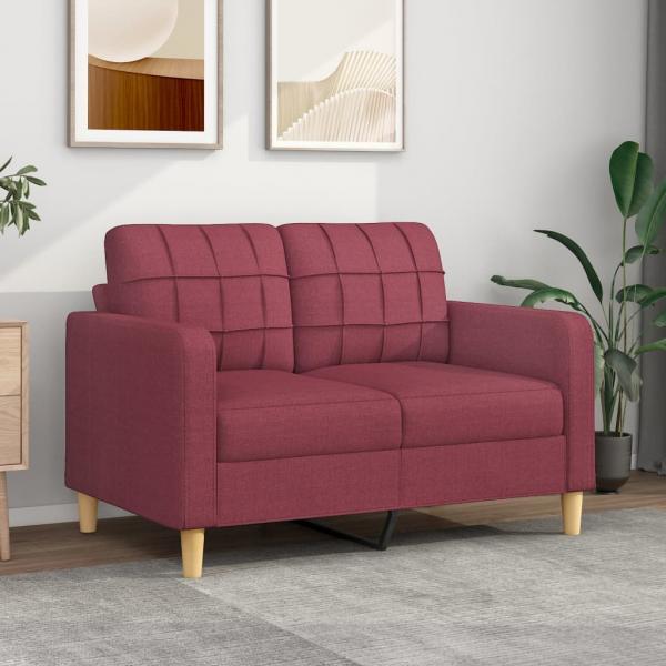 ARDEBO.de - 2-Sitzer-Sofa Weinrot 120 cm Stoff