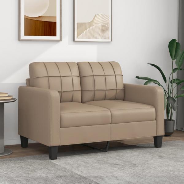 ARDEBO.de - 2-Sitzer-Sofa Cappuccino-Braun 120 cm Kunstleder