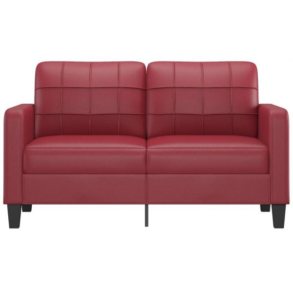 2-Sitzer-Sofa Weinrot 140 cm Kunstleder