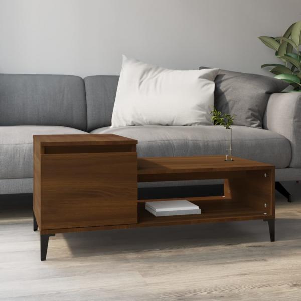 ARDEBO.de - Couchtisch Braun Eichen-Optik 100x50x45 cm Holzwerkstoff