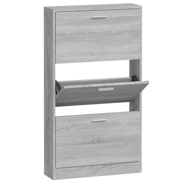 Schuhschrank Grau Sonoma 59x17x108 cm Holzwerkstoff