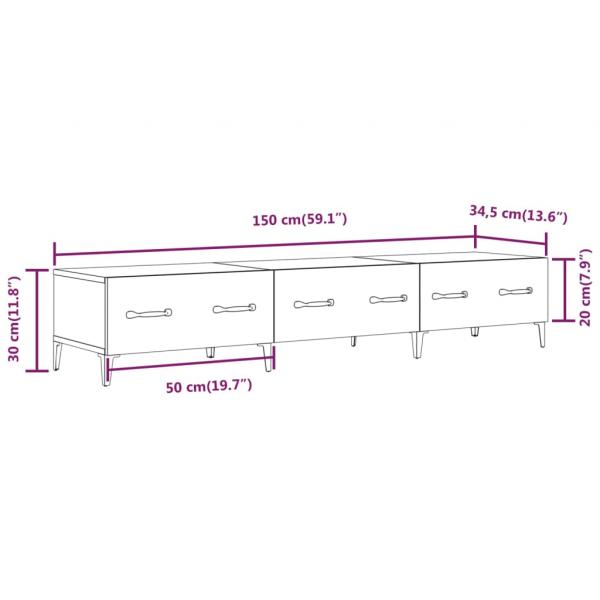 TV-Schrank Hochglanz-Weiß 150x34,5x30 cm Holzwerkstoff