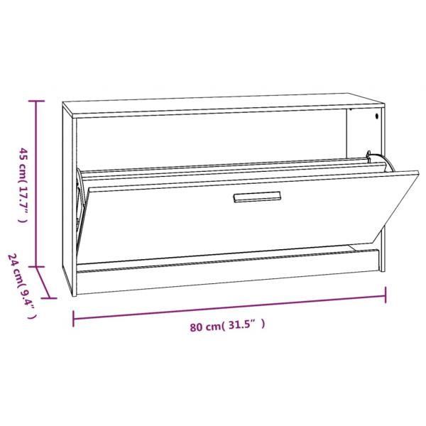 Schuhbank Räuchereiche 80x24x45 cm Holzwerkstoff