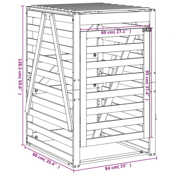 Mülltonnenbox 84x90x128,5 cm Massivholz Douglasie