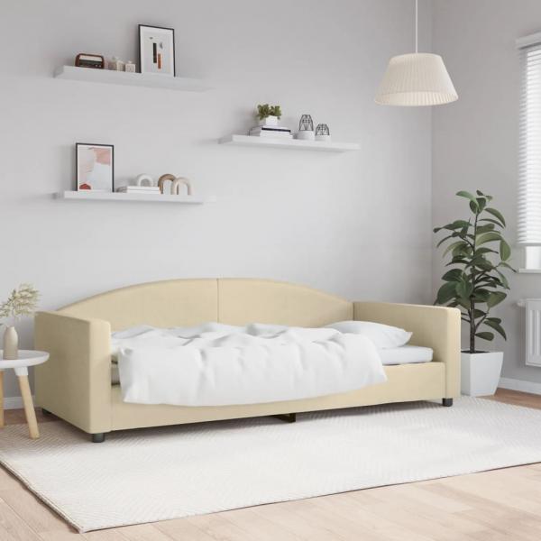 ARDEBO.de - Tagesbett Creme 90x200 cm Stoff