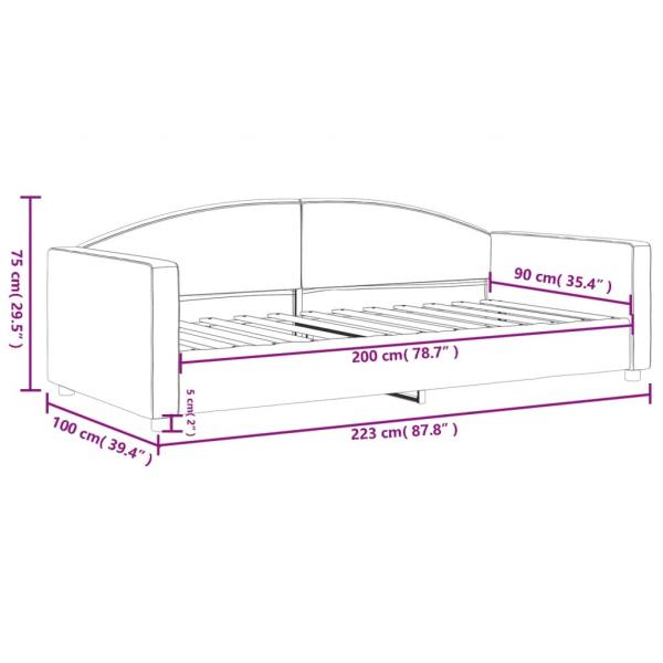 Tagesbett Taupe 90x200 cm Stoff