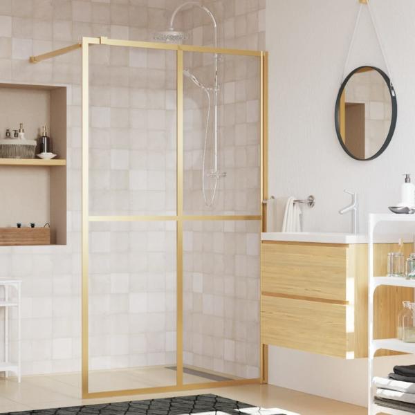 ARDEBO.de - Duschwand für Begehbare Dusche ESG Klarglas Golden 140x195cm