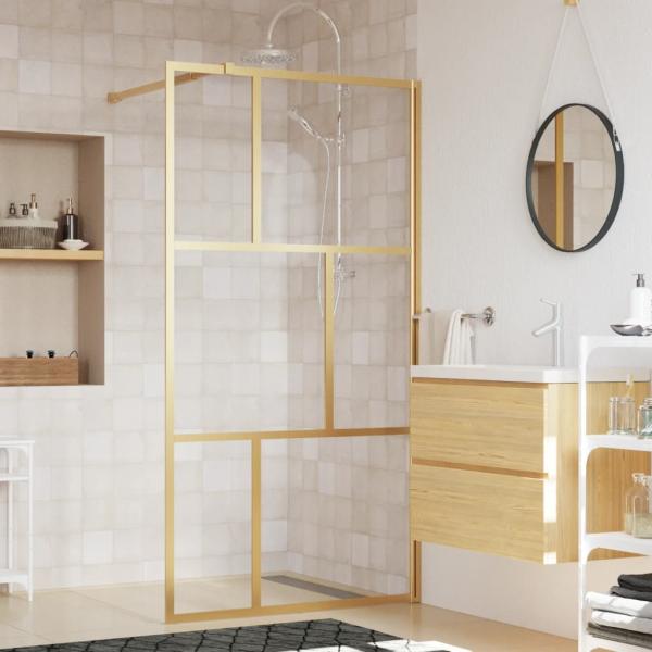 ARDEBO.de - Duschwand für Begehbare Dusche ESG Klarglas Golden 115x195cm